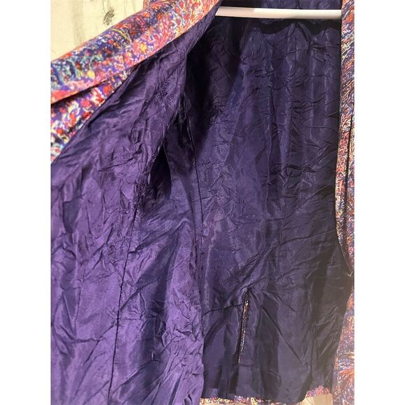 Zara Women's Paisley Print Blazer Size S Multicolor Mid-Length Jacket - Picture 9 of 9